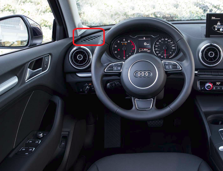 VAG AUDI A3/S3/RS3 LHD priekinis prietaisų skydelis N/S kairė oro ventiliacijos anga originali 8V18197936PS