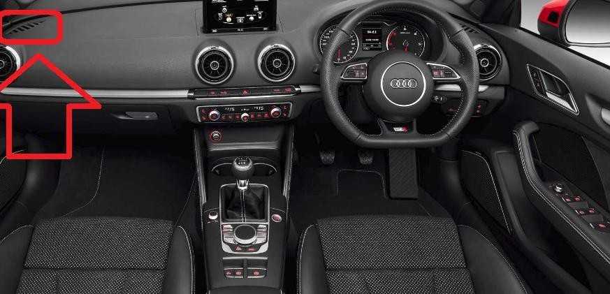 VAG AUDI A3/S3/RS3 RHD priekinis prietaisų skydelis N/S kairė oro ventiliacijos anga originali 8V28197936PS
