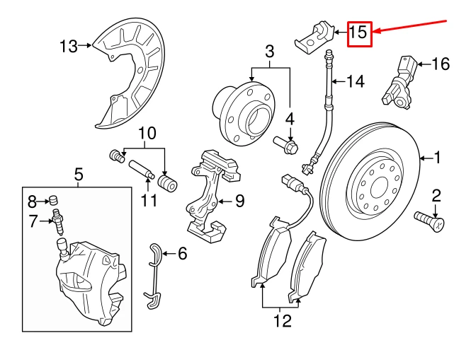 VAG AUDI A3 Sportback 8P priekinės kairės pusės stabdžių žarnos laikiklis originalus 1K0611841F
