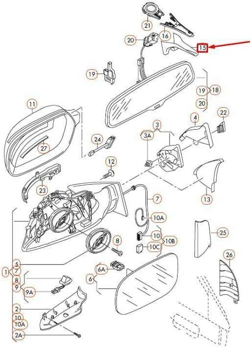 VAG Audi A4 A5 Quattro S4 S5 Priekinio apatinio galinio vaizdo veidrodėlio dangtelis juodas originalus 8T08575934PK