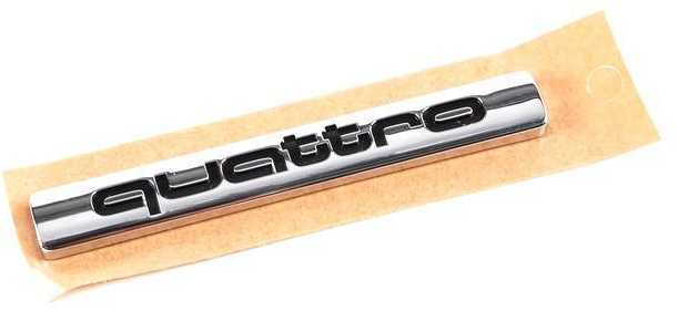 VAG "Audi A4 A6 A8 Quattro" galinė vardinė lentelė, užrašas, emblema 4B0853737D2ZZ originali