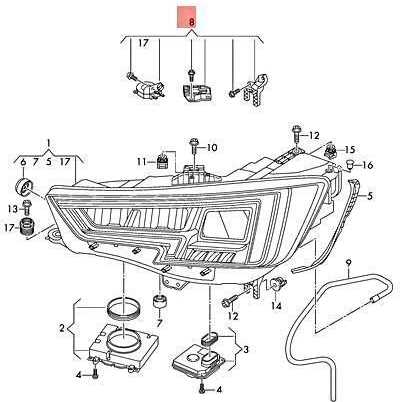 VAG AUDI A4 Avant S4 priekinio žibinto korpuso dešiniojo žibinto remonto rinkinys originalus 8W0998122