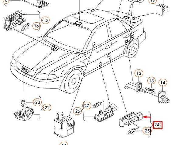 VAG AUDI A4 B5 priekinių durų įspėjamoji lemputė originali 8D0947411