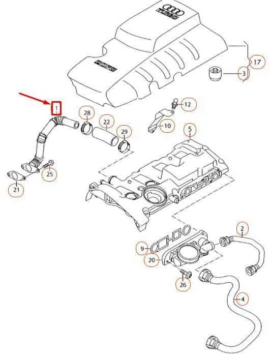 VAG AUDI A4 B7 variklio oro ventiliacijos vamzdelis originalus 06D103213G