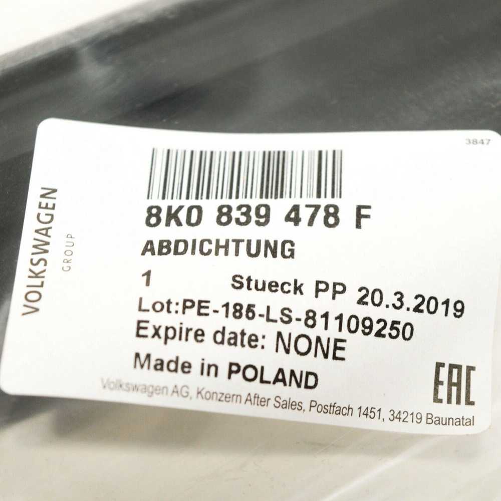 VAG Audi A4 B8 Galinės Dešinės Langų Apdailos 8K0839478F NAUJA ORIGINALI 2014