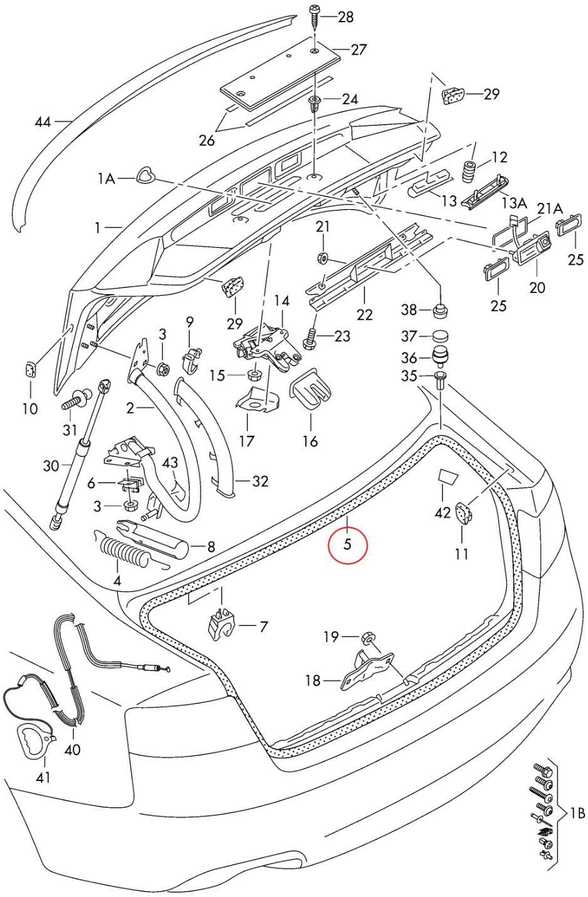 VAG AUDI A4 B8 galinio dangčio sandarinimo tarpiklis originalus 8K5827705C