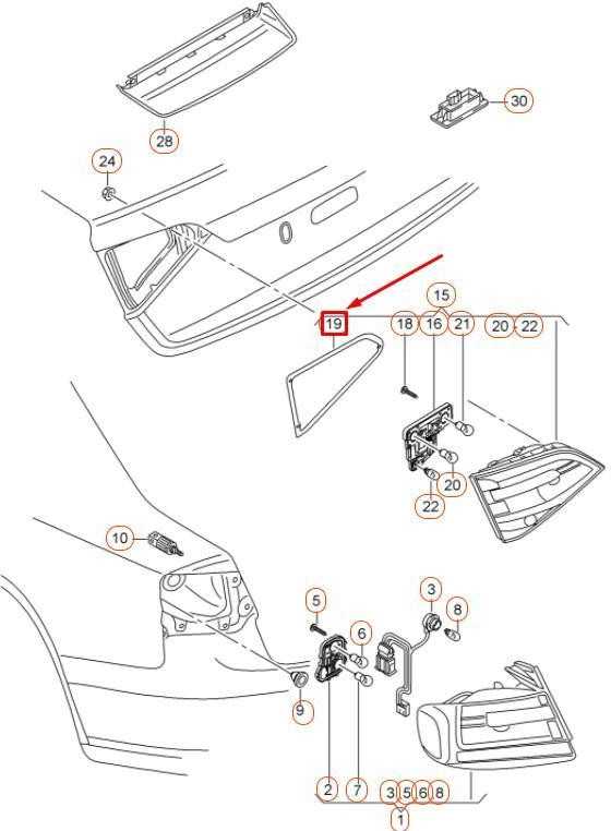 VAG AUDI A4 B8 galinio dešiniojo vidinio galinio žibinto sandariklis originalus 8K5945192B