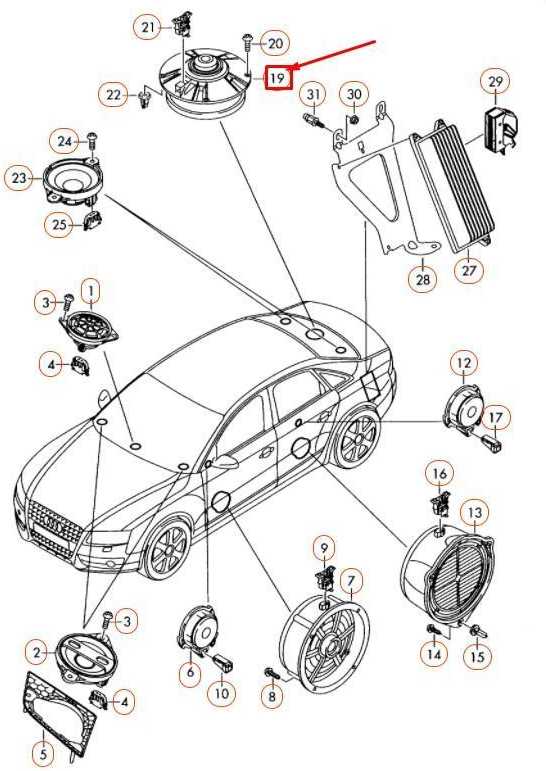 VAG AUDI A4 B8 galinio skydelio lentynos žemų dažnių garsiakalbis originalus 8T0035412D