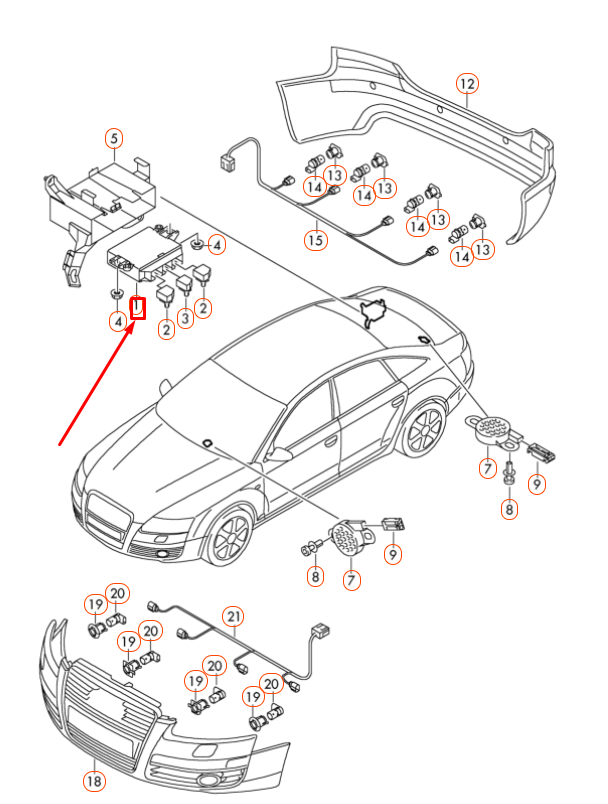 VAG AUDI A4 B8 PDC parkavimo pagalbos valdymo blokas 8K0919475AA GENUINALUS