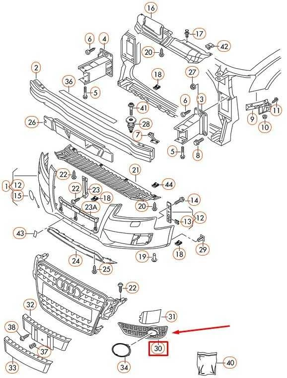 VAG Audi A4 B8 priekinis bamperis rūko žibintų grotelės dešinėje pusėje, juodos spalvos, originalios 8K0807682B01C