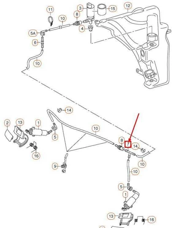 VAG AUDI A4 B8 priekinių žibintų plovimo sistemos T formos detalė originali 8K0955975A