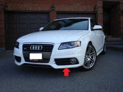 VAG Audi A4 B8 S4 08-12 Priekinis Bamperis Rūko Žibinto Grotelės + Chromuotas Žiedas KAIRĖ Originali
