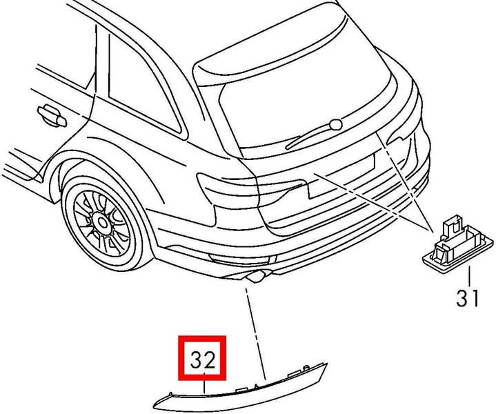 VAG Audi A4 B9 Galinis Dešinysis Bamperio Atšvaitas Originalus 8W0945106C
