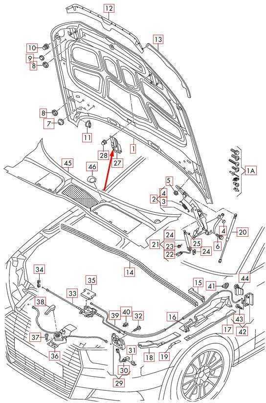 VAG AUDI A4 B9 Dešinysis variklio dangčio užraktas 8W0823186E NAUJAS ORIGINALUS