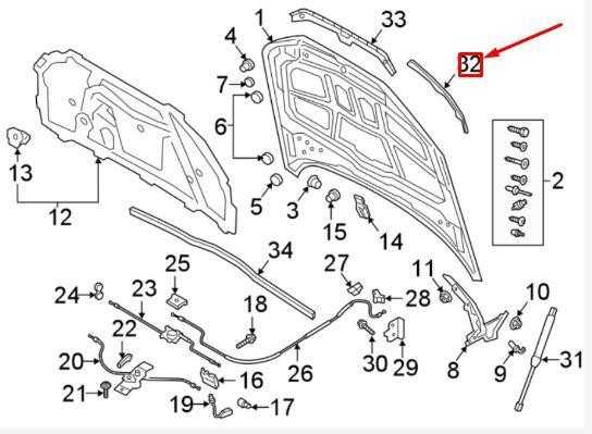VAG AUDI A4 B9 variklio gaubto dešinysis išorinis sandariklis originalus 8W0823126
