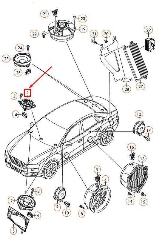VAG AUDI A4 priekinis centrinis garsiakalbis Bang originalus 8T0035397A