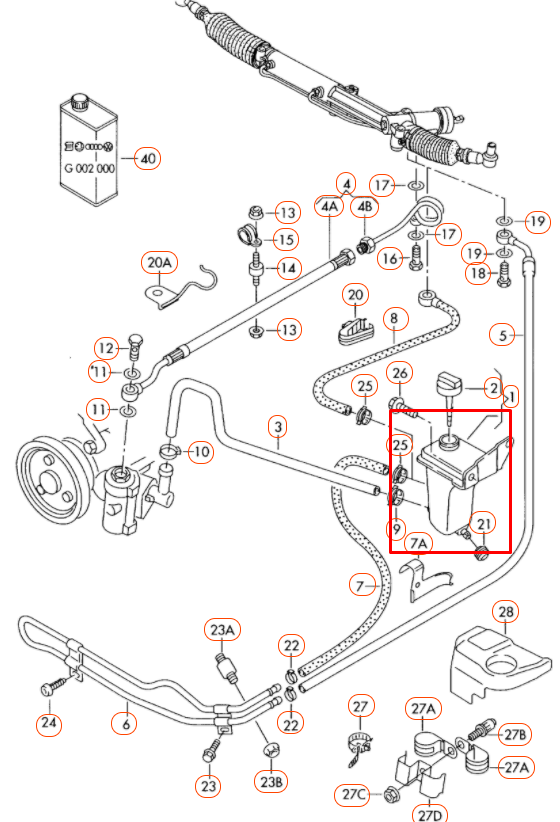 VAG Audi A4 Quattro 02-09 vairo stiprintuvo rezervuaras originalus 8E0422371B