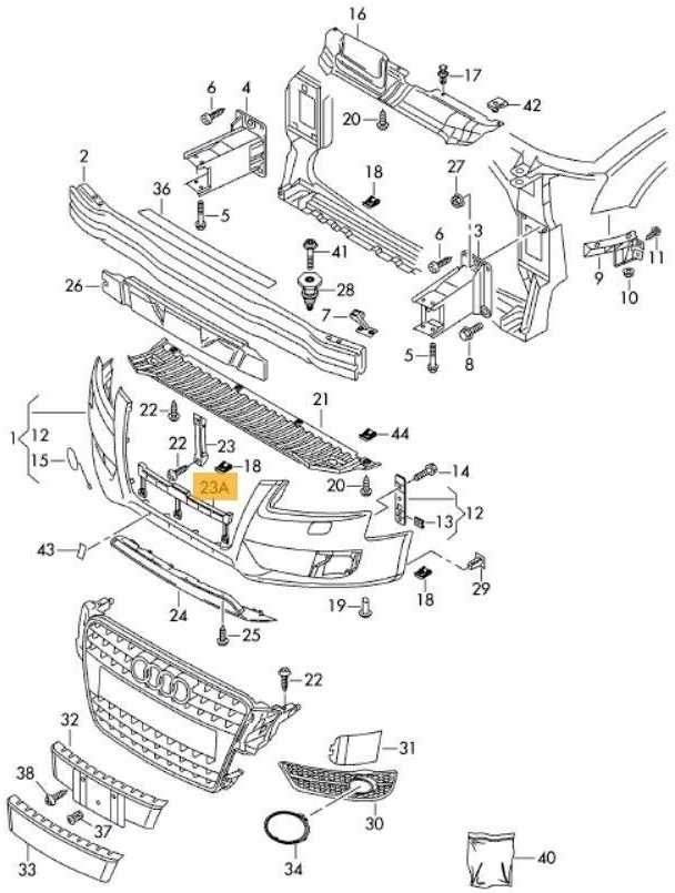 VAG AUDI A4/S4 (08-12) priekinio bamperio vertikalios briaunos lūpoms Originalus 8K0807899