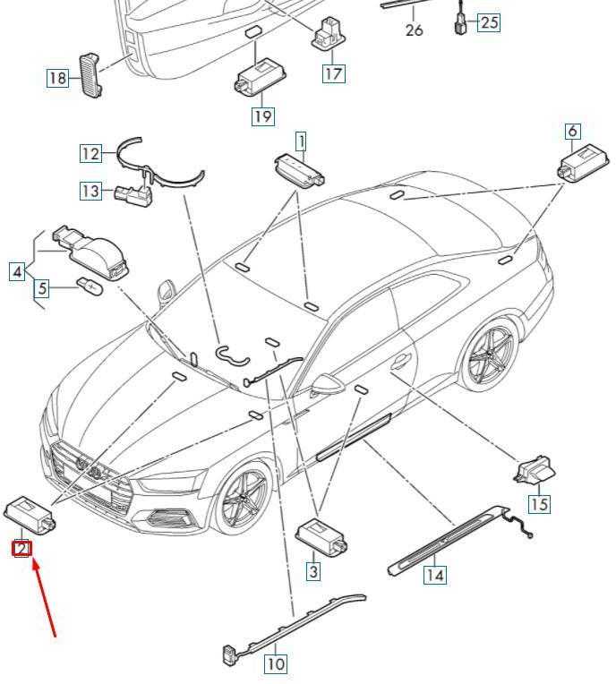 VAG AUDI A4 S4 AVANT QUATTRO B9 priekinis dešinysis kojų žibintas originalus 8W0947415B