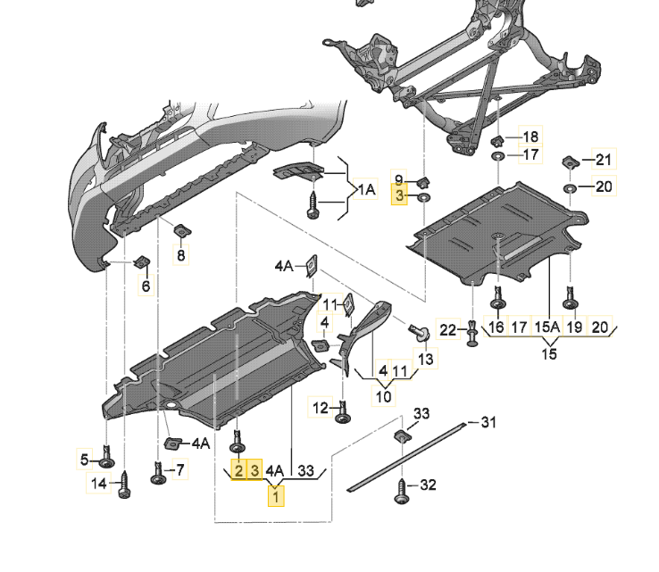 VAG Audi A4/S4 B8 2008-2011 variklio apsauga originali 8K1863821D