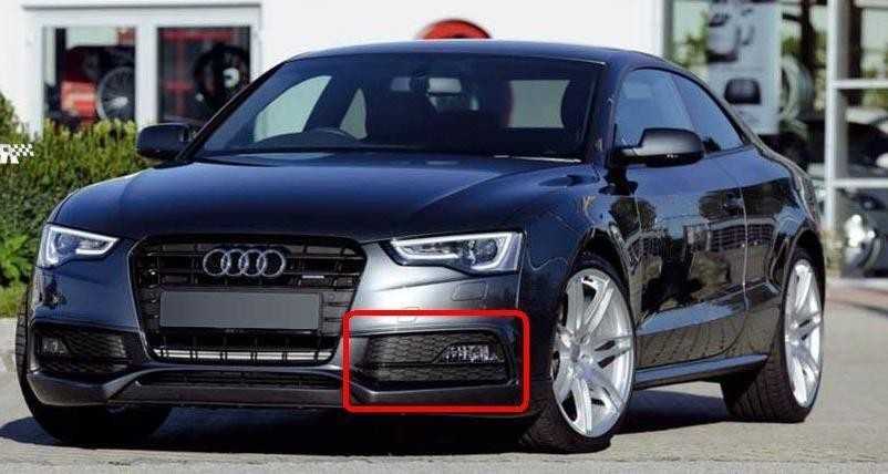 VAG AUDI A5 13-15 Priekinis S-Line bamperis N/S kairės pusės rūko grotelės Originalus 8T0807681K01C