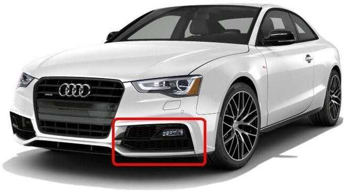 VAG AUDI A5 13-15 priekinis S-Line Sport Edition bamperis N/S kairės pusės rūko grotelės originalios 8T0807681P01C
