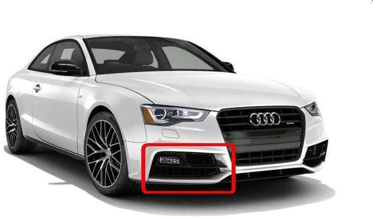 VAG AUDI A5 13-15 priekinis S-Line Sport Edition bamperis O/S dešinysis rūko grotelės 8T0807682P01C Originali