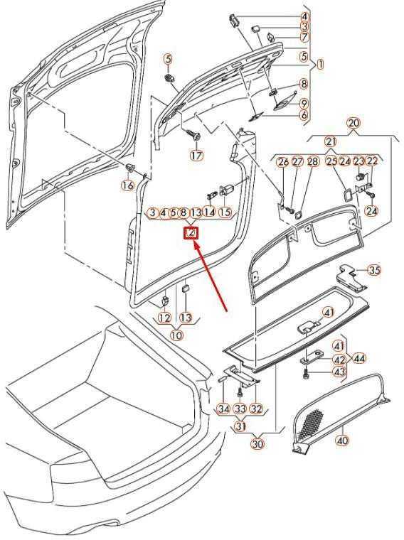 VAG AUDI A5 Sportback 8T8 Galinės dangčio panelės įvairių dalių rinkinys 8T88982834PK NAUJAS ORIGINALUS