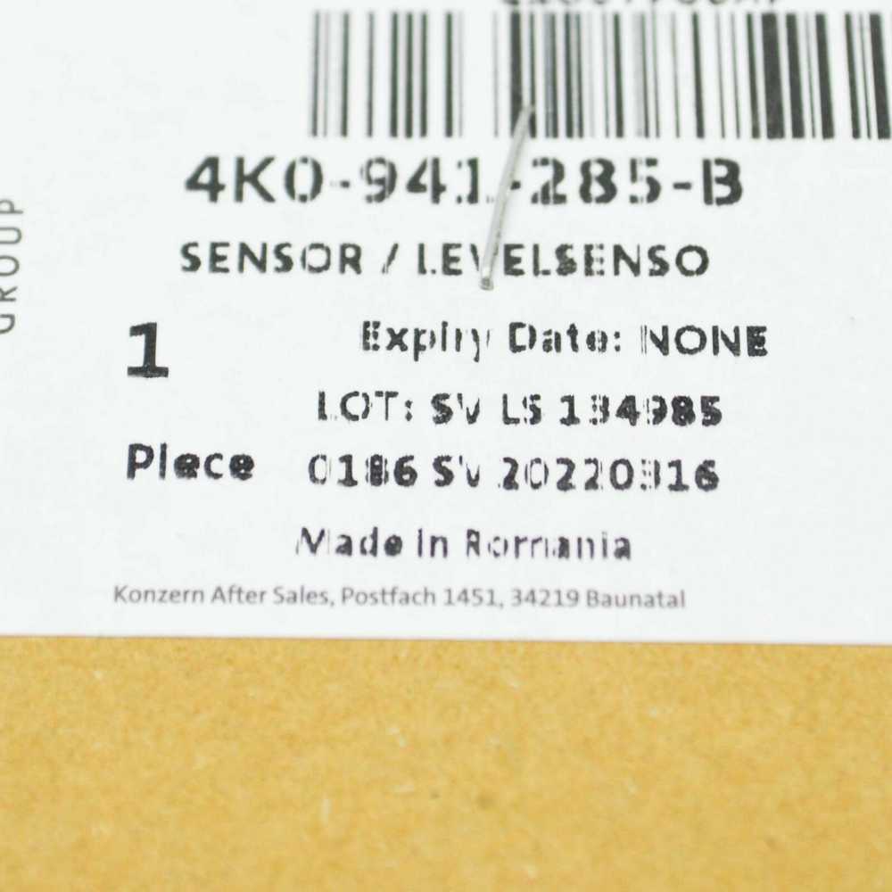 VAG AUDI A6 4K C8 priekinių kairiųjų priekinių žibintų lygio jutiklis originalus 4K0941285B