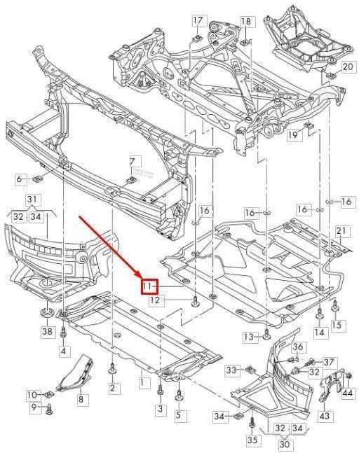 VAG Variklio Apatinis Skydas AUDI A6 A7 Originalus 4G0863822J