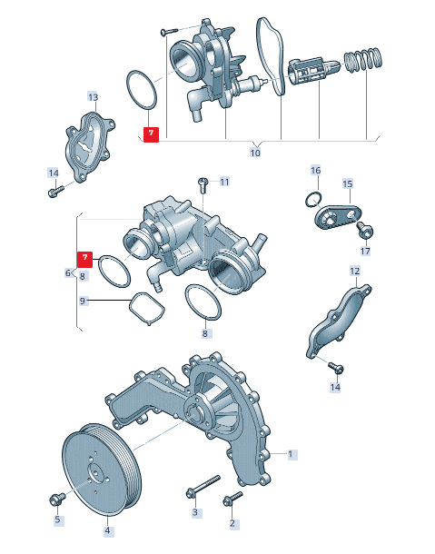 VAG Audi A6 A7 A7 A8 Q5 Q8 VW Touareg termostato tarpinė originali 059121688A