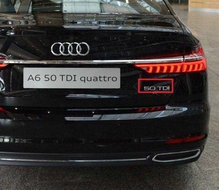 VAG AUDI A6 Allroad A6/S6 A7 galinė bagažinės emblema "50 TDI" originali 4G0853744E2ZZ