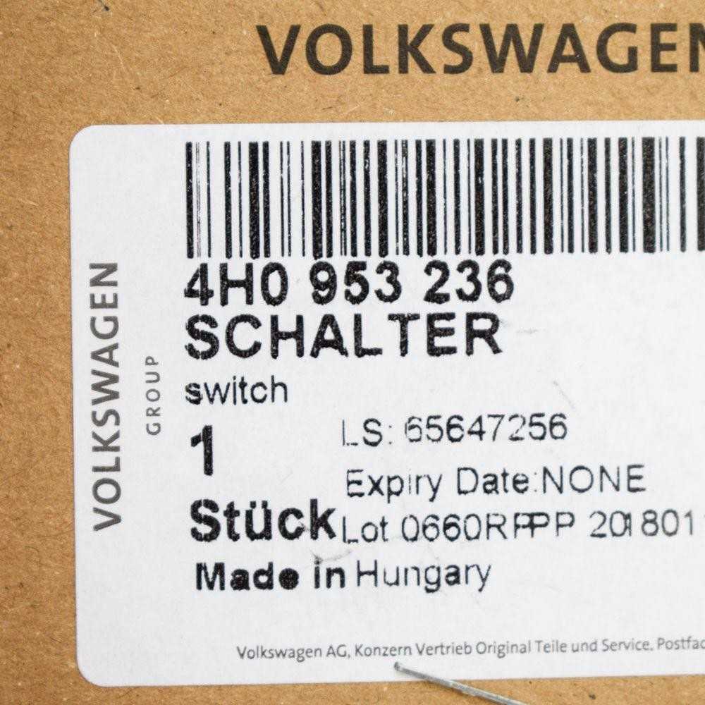 VAG AUDI A6 Allroad Qu. Quattro Avant S6 A6l Mikro jungiklis originalus 4H0953236