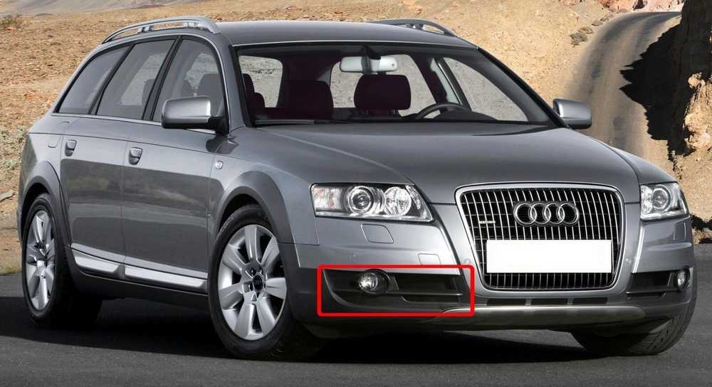 VAG AUDI A6 C6 C6 Dešinysis bamperio grotelės rūko žibintų apvadas originalus 4F0807682J