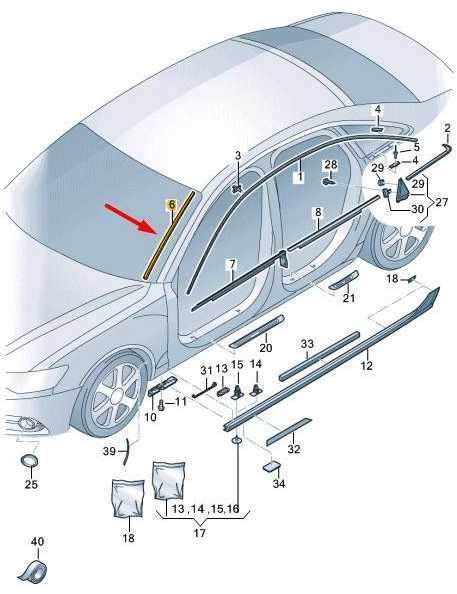 VAG AUDI A6 C7 Priekinis priekinis stiklas kairėje Vandens deflektorius Originalus 4G0854327B01C