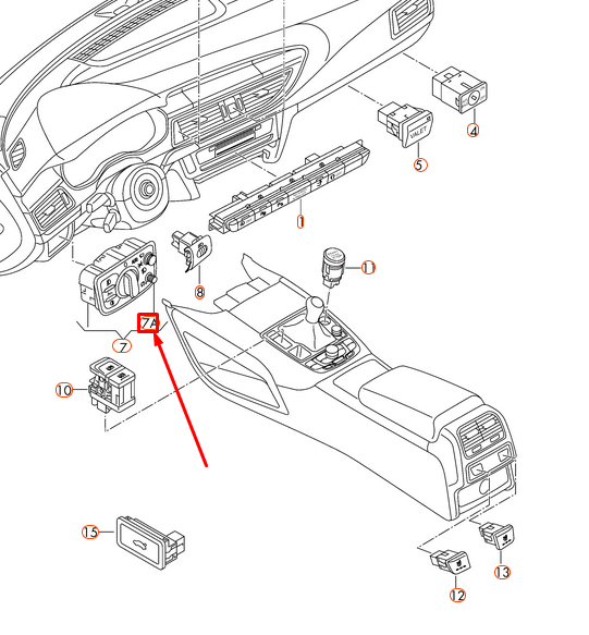 VAG AUDI A6 C7 Prietaisų jungiklio lemputės dangtelis originalus 4G0941158B
