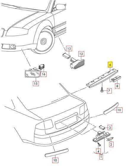 VAG Audi A6 RS6 S6 C6 Sedanas 2006-2011 Galinis trečiasis stabdžių žibintas originalus 4F5945097