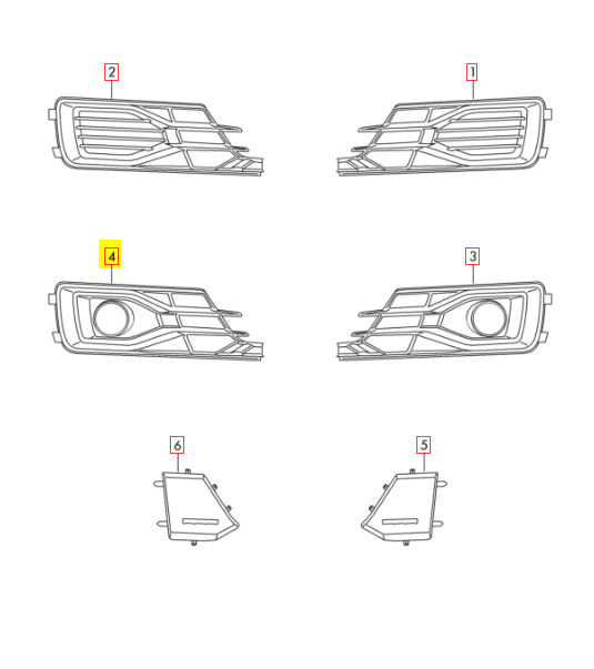 VAG AUDI A6 S6 priekinis bamperis apatinė dešinė rūko grotelė 4G0807648T94 originali