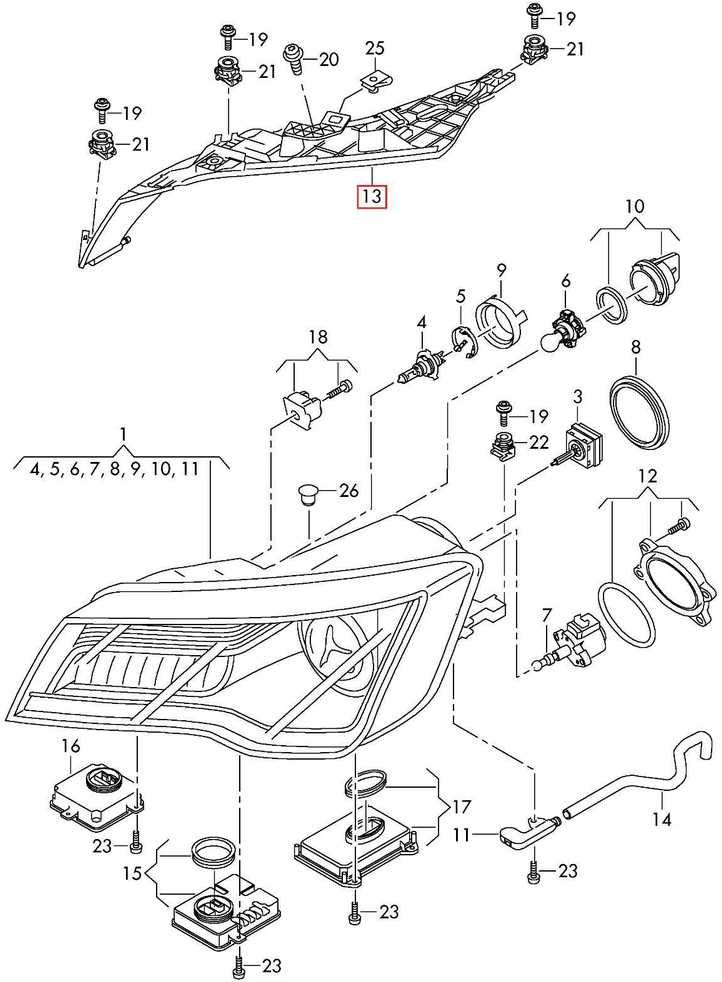VAG Audi A7 S7 RS7 10 14 priekinių žibintų laikiklis dešinėje pusėje originalus 4G8941454A
