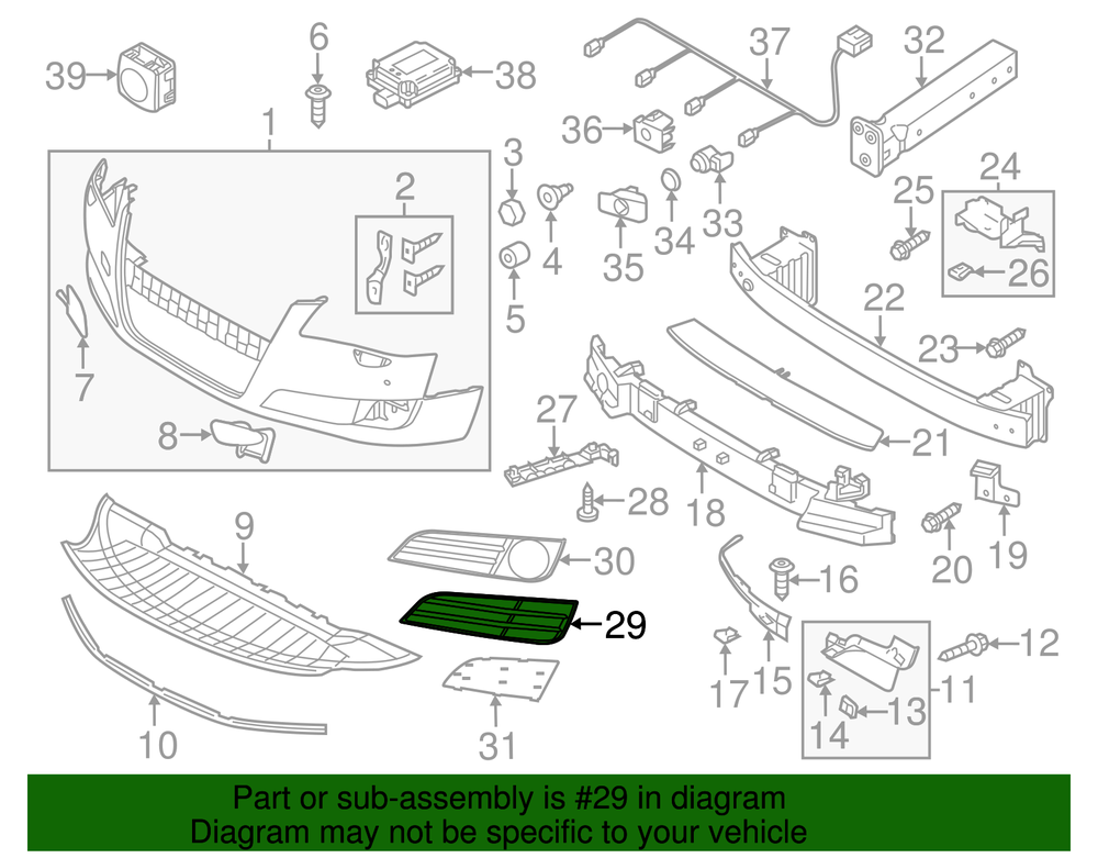 VAG AUDI A8 Priekinis Dešinysis Apatinis Radiatoriaus Grotelės Juodas Originalus 4H0807680G3FZ