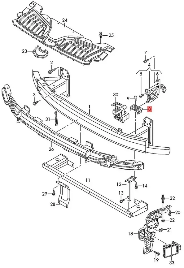 Vag Audi A8 Quattro 4N 2018 Remo Support Right Originalus 4N0807334A
