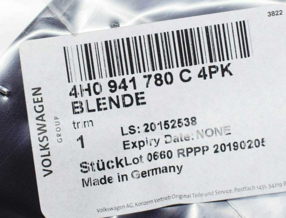 VAG AUDI A8 S8 Quattro galinio žibinto galinio žibinto apdaila originali 4H0941780C4PK