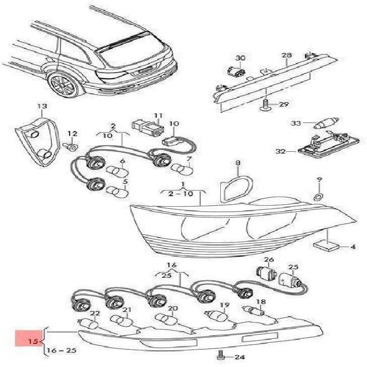 VAG AUDI apatinio galinio žibinto mazgas kairėje 8R0945095B