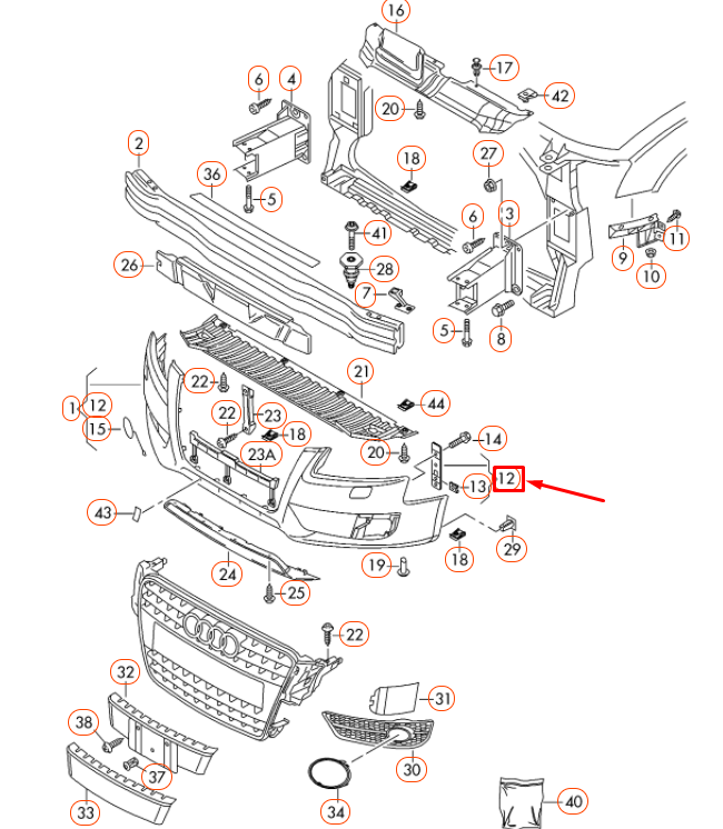 VAG AUDI Audi A4 allroad quattro Avant Kairės = dešinės pusės apsauginė juostelė originali 8K0807277