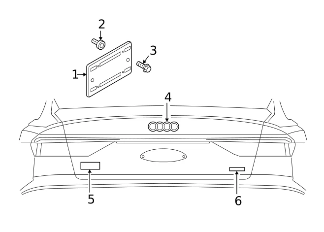 VAG AUDI Audi e-tron GEA apdailos detalė valstybinio numerio ženklui Satin Juodas Originali 4KE8271139B9