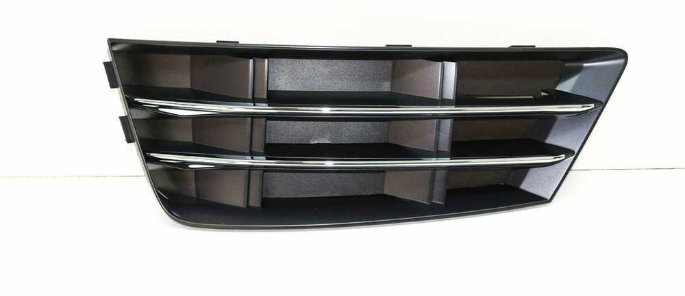 VAG AUDI B9 A4 16-18 priekinis bamperis apatinis kairysis N/S oro kreipiančiosios grotelės chromuotos originalios 8W0807681RRU6