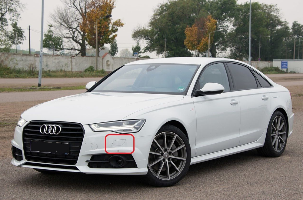 VAG AUDI C7 A6 2015-2016 N/S Kairės pusės priekinių žibintų ploviklio dangtelis originalus 4G0955275H