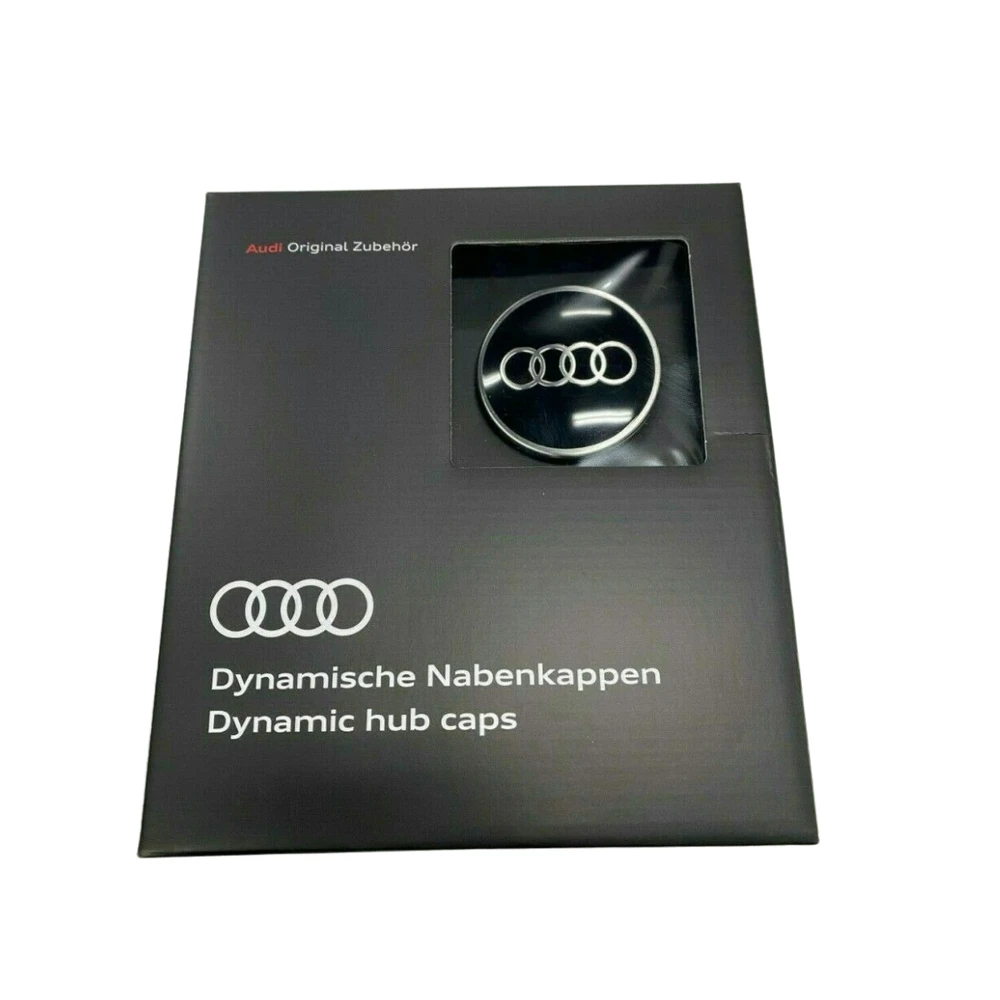 VAG "Audi Dynamic" besisukantis centrinis stebulės dangtelis juodas originalus 4M8071006A