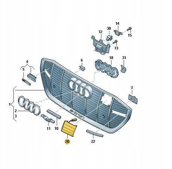 VAG AUDI E tron Platininė Pilka Uždarymo Elementas Originalus 4KE853949B3DA
