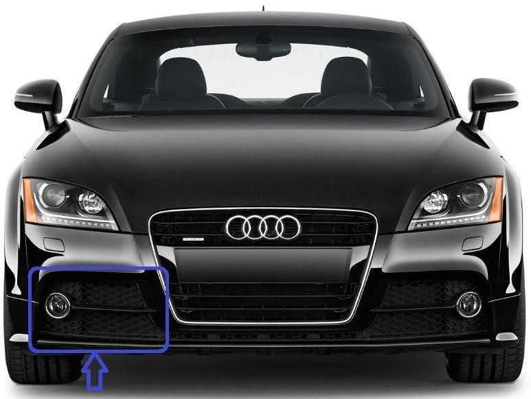 VAG AUDI NAUJA ORIGINALI TT 8J BAMPERIO DEŠINIO ŠVIESO GROTELIŲ APLINKA 8J0807682H 3FZ